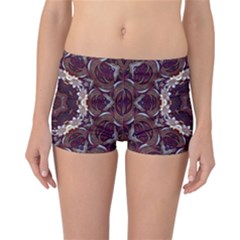 Rosette Kaleidoscope Mosaic Abstract Background Reversible Boyleg Bikini Bottoms by Vaneshop