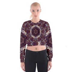 Rosette Kaleidoscope Mosaic Abstract Background Cropped Sweatshirt