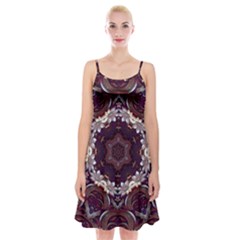 Rosette Kaleidoscope Mosaic Abstract Background Spaghetti Strap Velvet Dress