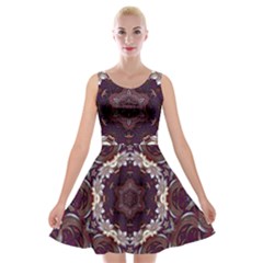 Rosette Kaleidoscope Mosaic Abstract Background Velvet Skater Dress