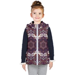 Rosette Kaleidoscope Mosaic Abstract Background Kids  Hooded Puffer Vest