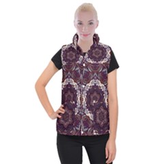 Rosette Kaleidoscope Mosaic Abstract Background Women s Button Up Vest