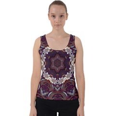 Rosette Kaleidoscope Mosaic Abstract Background Velvet Tank Top by Vaneshop