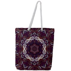 Rosette Kaleidoscope Mosaic Abstract Background Full Print Rope Handle Tote (large) by Vaneshop