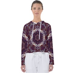 Rosette Kaleidoscope Mosaic Abstract Background Women s Slouchy Sweat