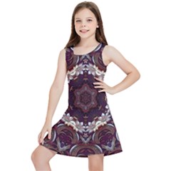 Rosette Kaleidoscope Mosaic Abstract Background Kids  Lightweight Sleeveless Dress by Vaneshop