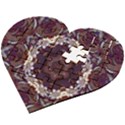 Rosette Kaleidoscope Mosaic Abstract Background Wooden Puzzle Heart View2