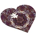 Rosette Kaleidoscope Mosaic Abstract Background Wooden Puzzle Heart View3