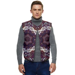 Rosette Kaleidoscope Mosaic Abstract Background Men s Button Up Puffer Vest	