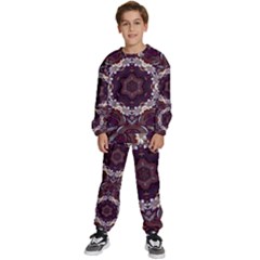 Rosette Kaleidoscope Mosaic Abstract Background Kids  Sweatshirt Set