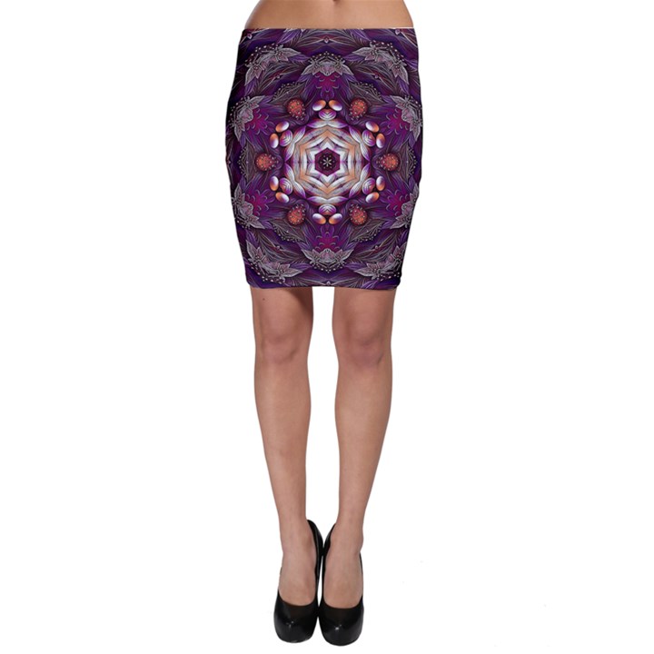 Rosette Kaleidoscope Mosaic Abstract Background Art Bodycon Skirt