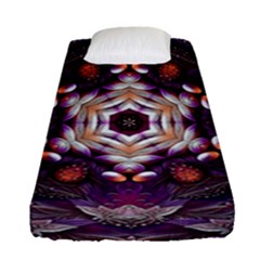 Rosette Kaleidoscope Mosaic Abstract Background Art Fitted Sheet (single Size) by Vaneshop