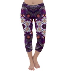 Rosette Kaleidoscope Mosaic Abstract Background Art Capri Winter Leggings 