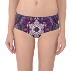 Rosette Kaleidoscope Mosaic Abstract Background Art Mid-waist Bikini Bottoms by Vaneshop