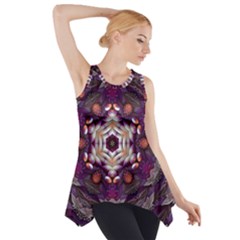 Rosette Kaleidoscope Mosaic Abstract Background Art Side Drop Tank Tunic by Vaneshop