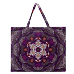 Rosette Kaleidoscope Mosaic Abstract Background Art Zipper Large Tote Bag by Vaneshop