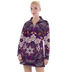 Rosette Kaleidoscope Mosaic Abstract Background Art Women s Long Sleeve Casual Dress by Vaneshop