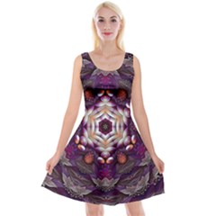 Rosette Kaleidoscope Mosaic Abstract Background Art Reversible Velvet Sleeveless Dress