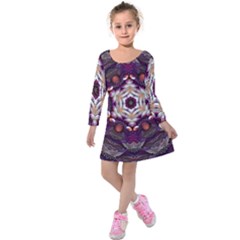 Rosette Kaleidoscope Mosaic Abstract Background Art Kids  Long Sleeve Velvet Dress