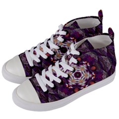 Rosette Kaleidoscope Mosaic Abstract Background Art Women s Mid-top Canvas Sneakers by Vaneshop