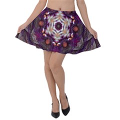 Rosette Kaleidoscope Mosaic Abstract Background Art Velvet Skater Skirt