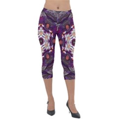 Rosette Kaleidoscope Mosaic Abstract Background Art Lightweight Velour Capri Leggings  by Vaneshop