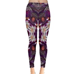 Rosette Kaleidoscope Mosaic Abstract Background Art Inside Out Leggings by Vaneshop