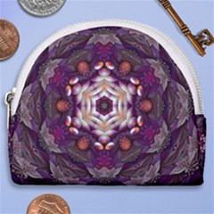 Rosette Kaleidoscope Mosaic Abstract Background Art Horseshoe Style Canvas Pouch by Vaneshop