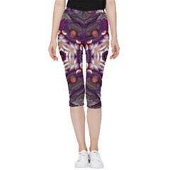 Rosette Kaleidoscope Mosaic Abstract Background Art Inside Out Lightweight Velour Capri Leggings  by Vaneshop