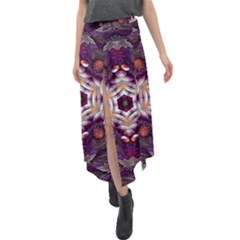 Rosette Kaleidoscope Mosaic Abstract Background Art Velour Split Maxi Skirt by Vaneshop