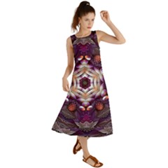 Rosette Kaleidoscope Mosaic Abstract Background Art Summer Maxi Dress by Vaneshop