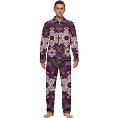 Rosette Kaleidoscope Mosaic Abstract Background Art Men s Long Sleeve Velvet Pocket Pajamas Set by Vaneshop