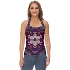 Rosette Kaleidoscope Mosaic Abstract Background Art Basic Halter Top by Vaneshop