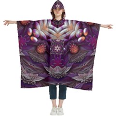 Rosette Kaleidoscope Mosaic Abstract Background Art Women s Hooded Rain Ponchos by Vaneshop