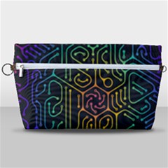 Circuit Hexagonal Geometric Pattern Background Pattern Handbag Organizer