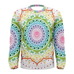 Mandala Pattern Rainbow Pride Men s Long Sleeve T-shirt