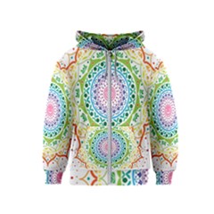 Mandala Pattern Rainbow Pride Kids  Zipper Hoodie