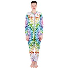 Mandala Pattern Rainbow Pride Onepiece Jumpsuit (ladies)