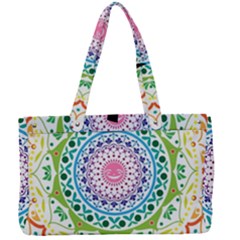 Mandala Pattern Rainbow Pride Canvas Work Bag by Vaneshop