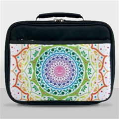 Mandala Pattern Rainbow Pride Lunch Bag by Vaneshop