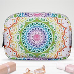 Mandala Pattern Rainbow Pride Make Up Pouch (small) by Vaneshop