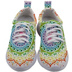 Mandala Pattern Rainbow Pride Kids Athletic Shoes by Vaneshop