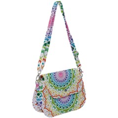 Mandala Pattern Rainbow Pride Saddle Handbag by Vaneshop