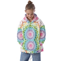 Mandala Pattern Rainbow Pride Kids  Oversized Hoodie