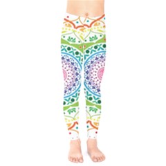 Mandala Pattern Rainbow Pride Kids  Classic Winter Leggings