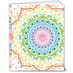 Mandala Pattern Rainbow Pride 8  X 10  Hardcover Notebook