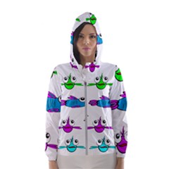 Fish Swim Cartoon Funnycute Women s Hooded Windbreaker