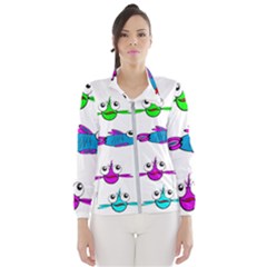 Fish Swim Cartoon Funnycute Women s Windbreaker