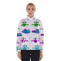 Fish Swim Cartoon Funnycute Women s Bomber Jacket