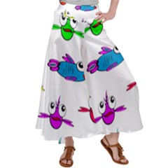 Fish Swim Cartoon Funnycute Women s Satin Palazzo Pants by Sapixe